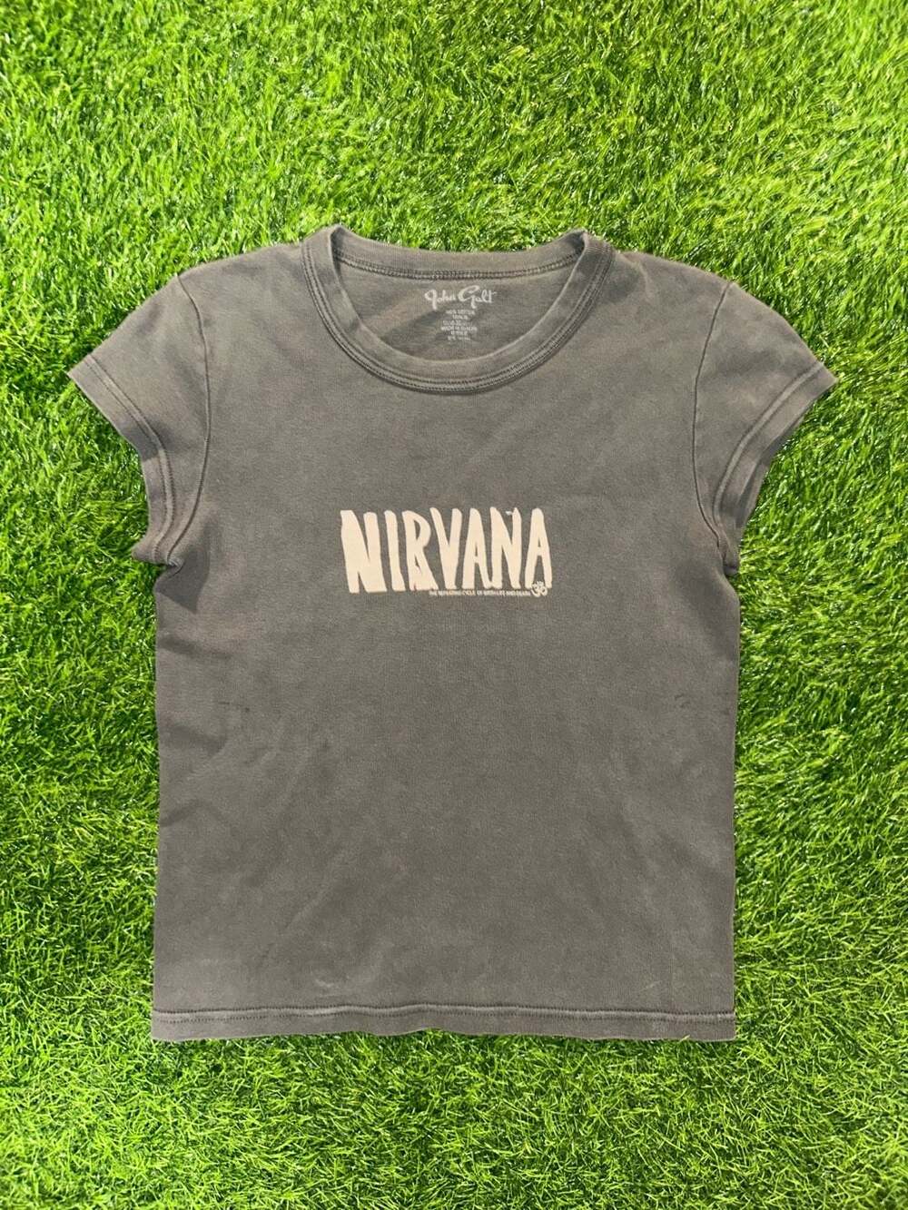 Brandy Melville John Galt Nirvana T-Shirt Grey